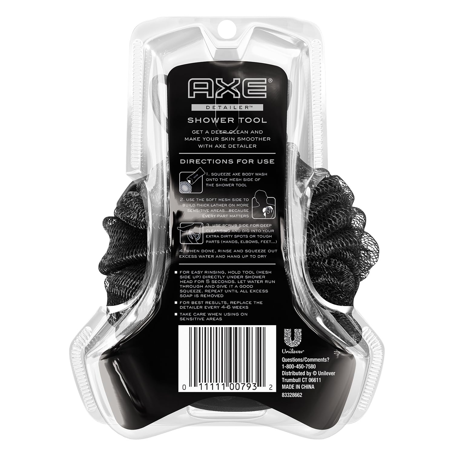 Face maille douce AXE, pour une mousse riche et nettoyage en douceur.