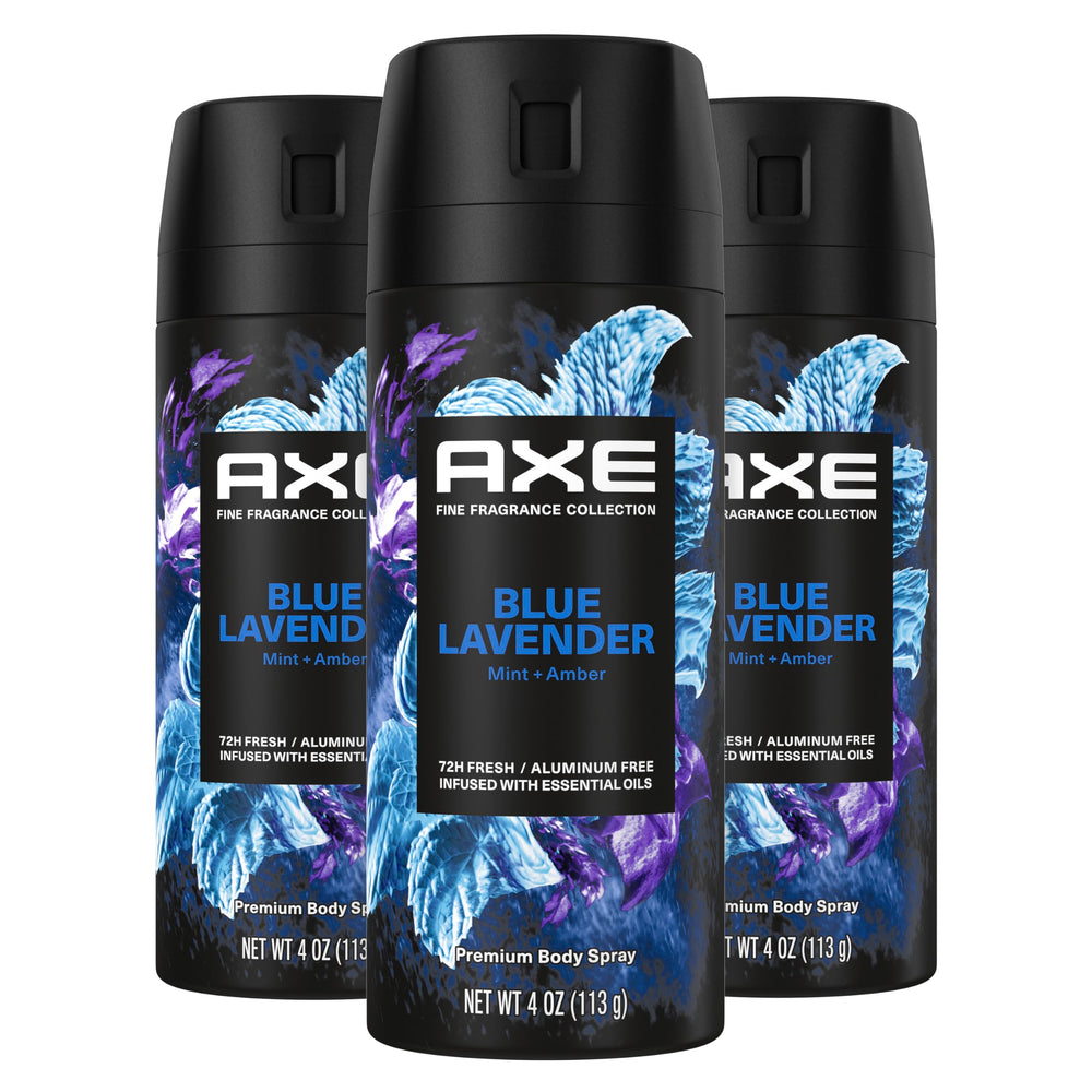 AXE Lavande Bleue, bouteille élégante prête à porter, fraîcheur durable.