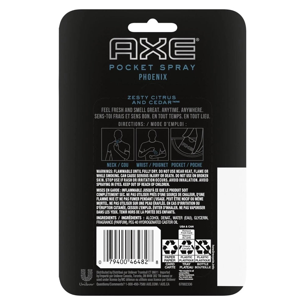 AXE Phoenix format poche de 17 ml, pratique en voyage.