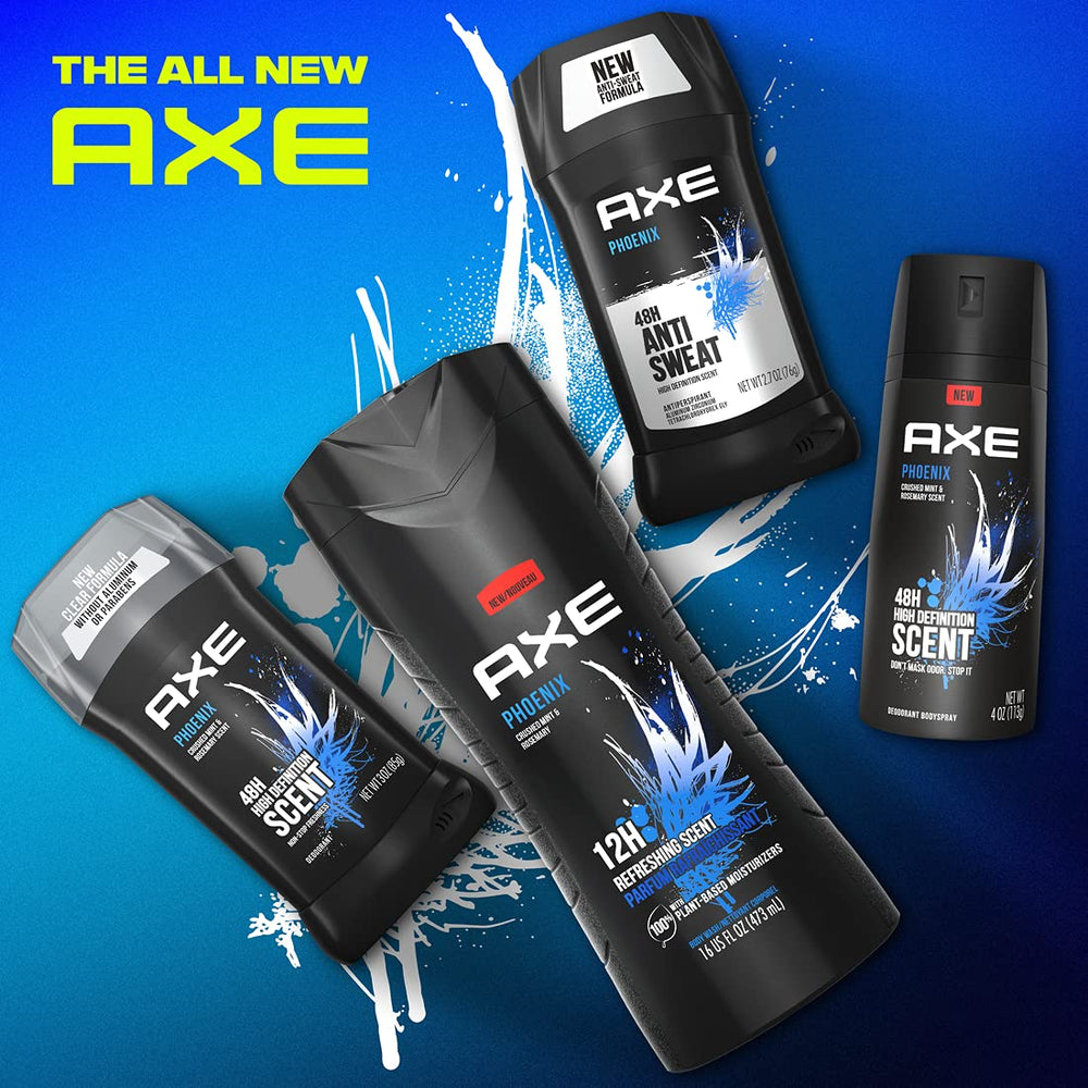 Parfum menthe-romarin AXE Phoenix, sensation rafraîchissante et énergisante.