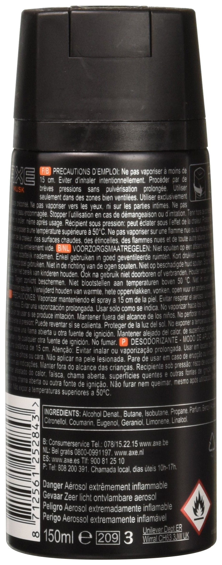 AXE Musc, bouchon-pulverisateur, application rapide et contrôlée.