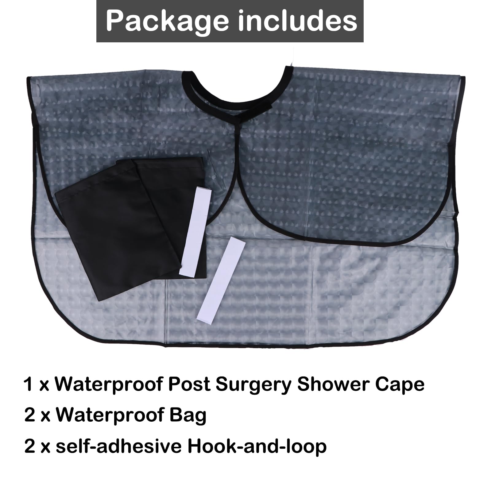Cape AxuuRmvin supporte tubes et cathéter pendant la douche