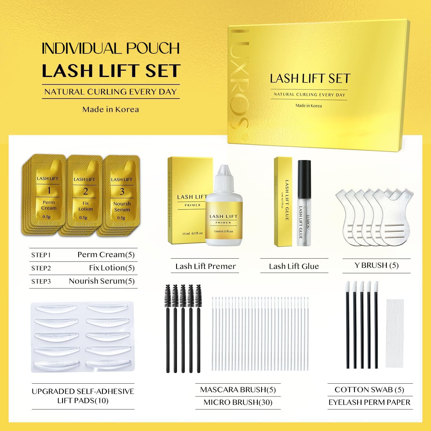 AYASAL Lash Lift Coreen – lamination des sourcils comme option complète du look.