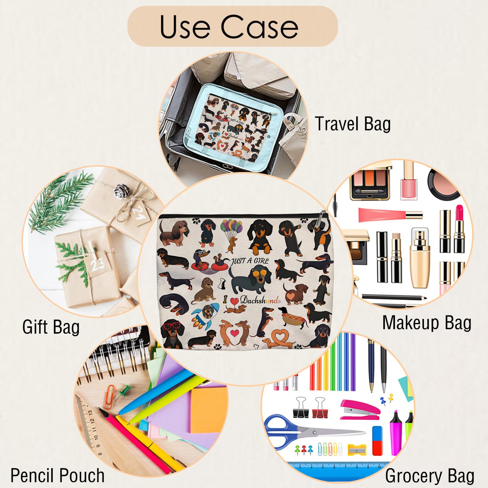 Trousse Aypvora canvas léger avec doublure intérieure pour sécurité