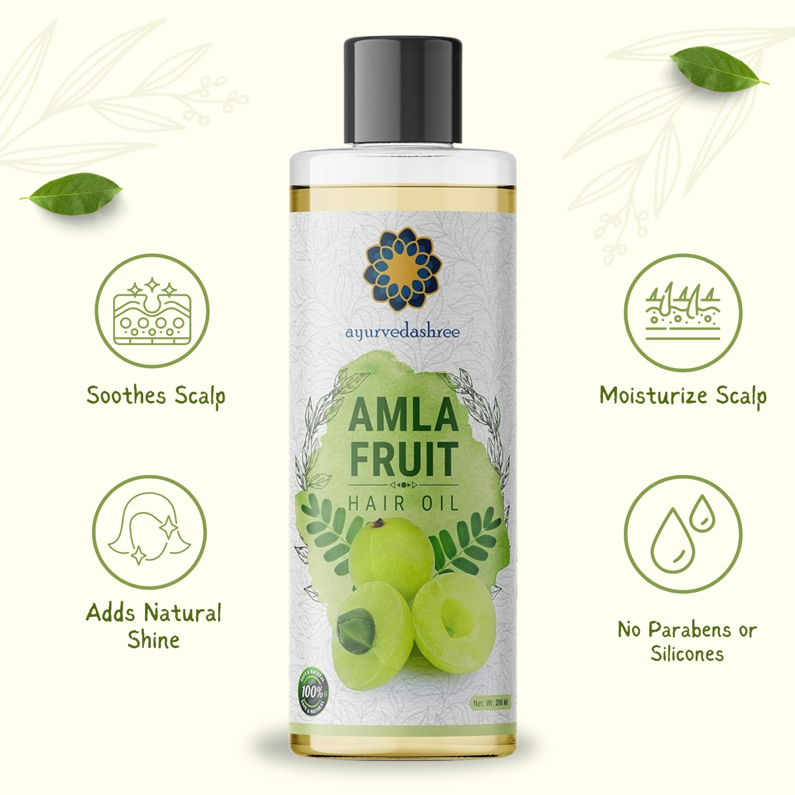 AYURVEDASHREE huile amla cuir-chevelu : apaisement et nourrissement du cuir chevelu.