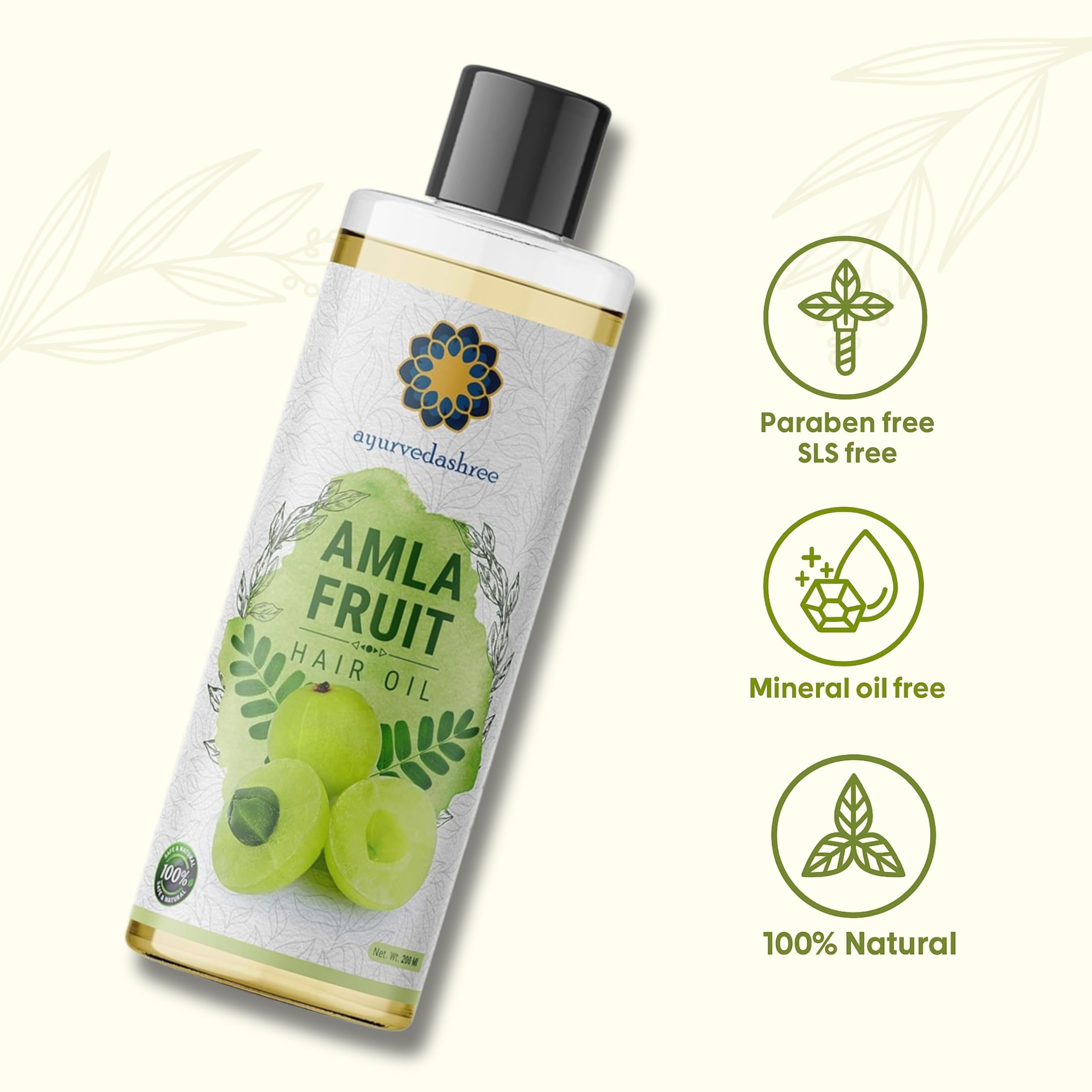 AYURVEDASHREE huile amla texture-cheveux : amélioration de la brillance et de la douceur.