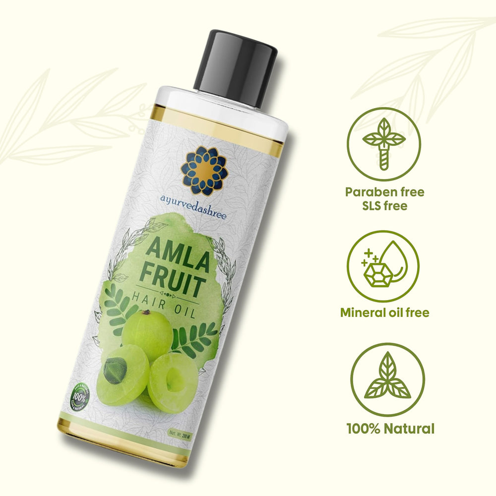AYURVEDASHREE huile amla texture-cheveux : amélioration de la brillance et de la douceur.