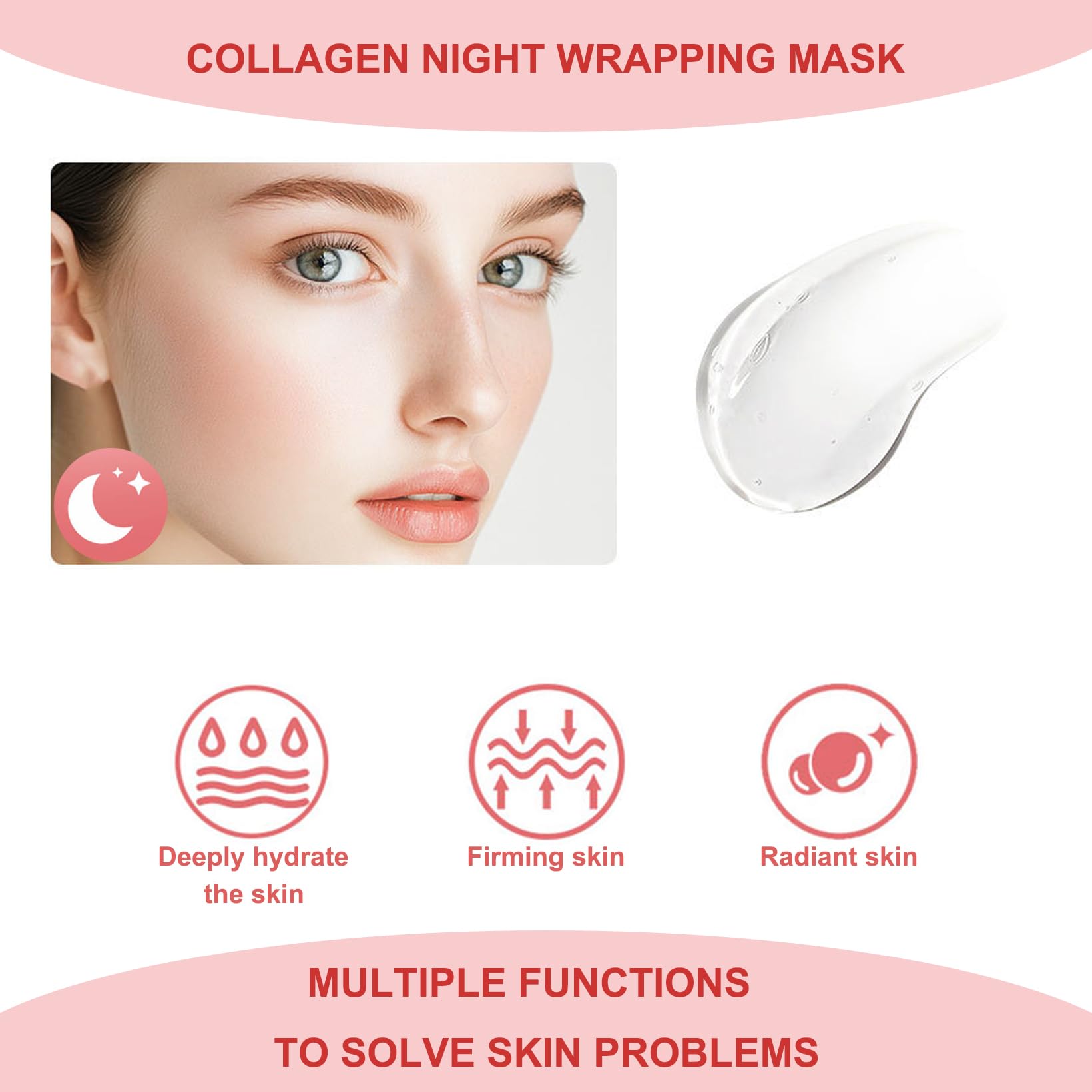 Ayzololo Masque Nuit Collagène – applicateur-brosse inclus pour application facile