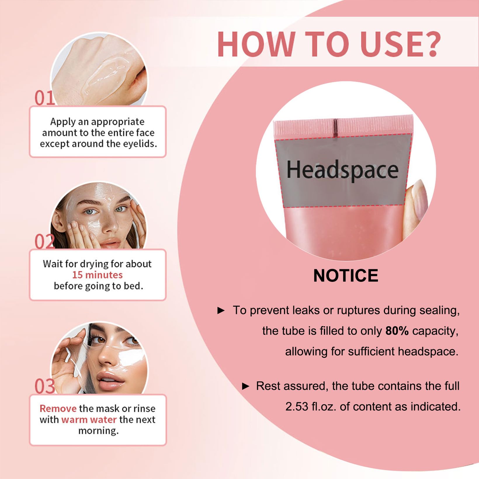 Ayzololo Masque Nuit – utilisation avec Brosse incluse, pratique et propre