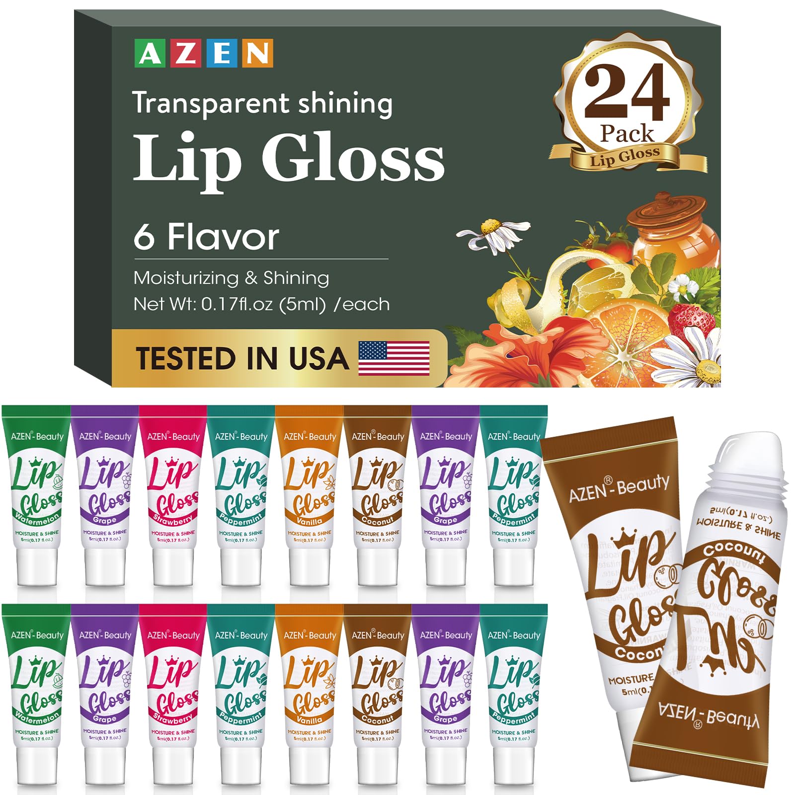 AZEN gloss levres clair ensemble hydrate et lisse les levres