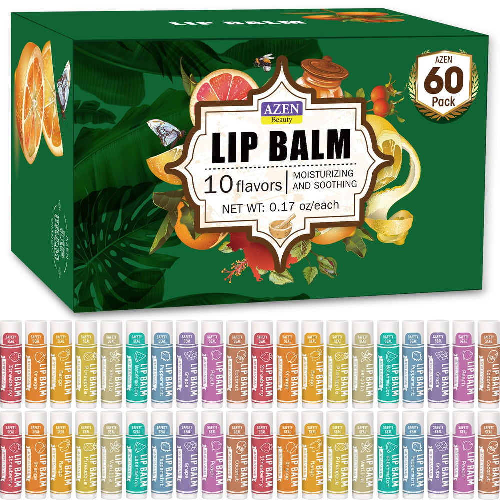 AZEN Baume à Lèvres — ensemble 60 sticks, hydratation durable et pratique.
