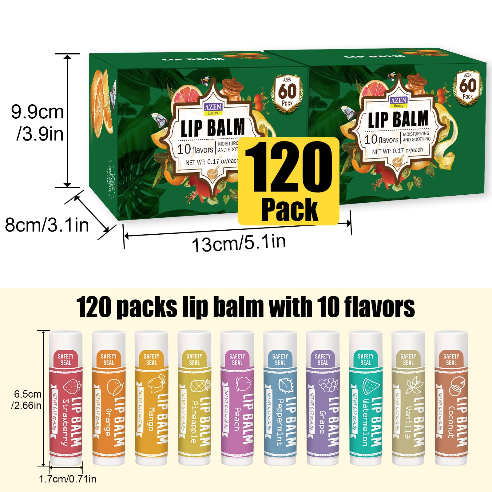 AZEN baume lèvres pack 120 – usage quotidien pour lèvres très sèches.
