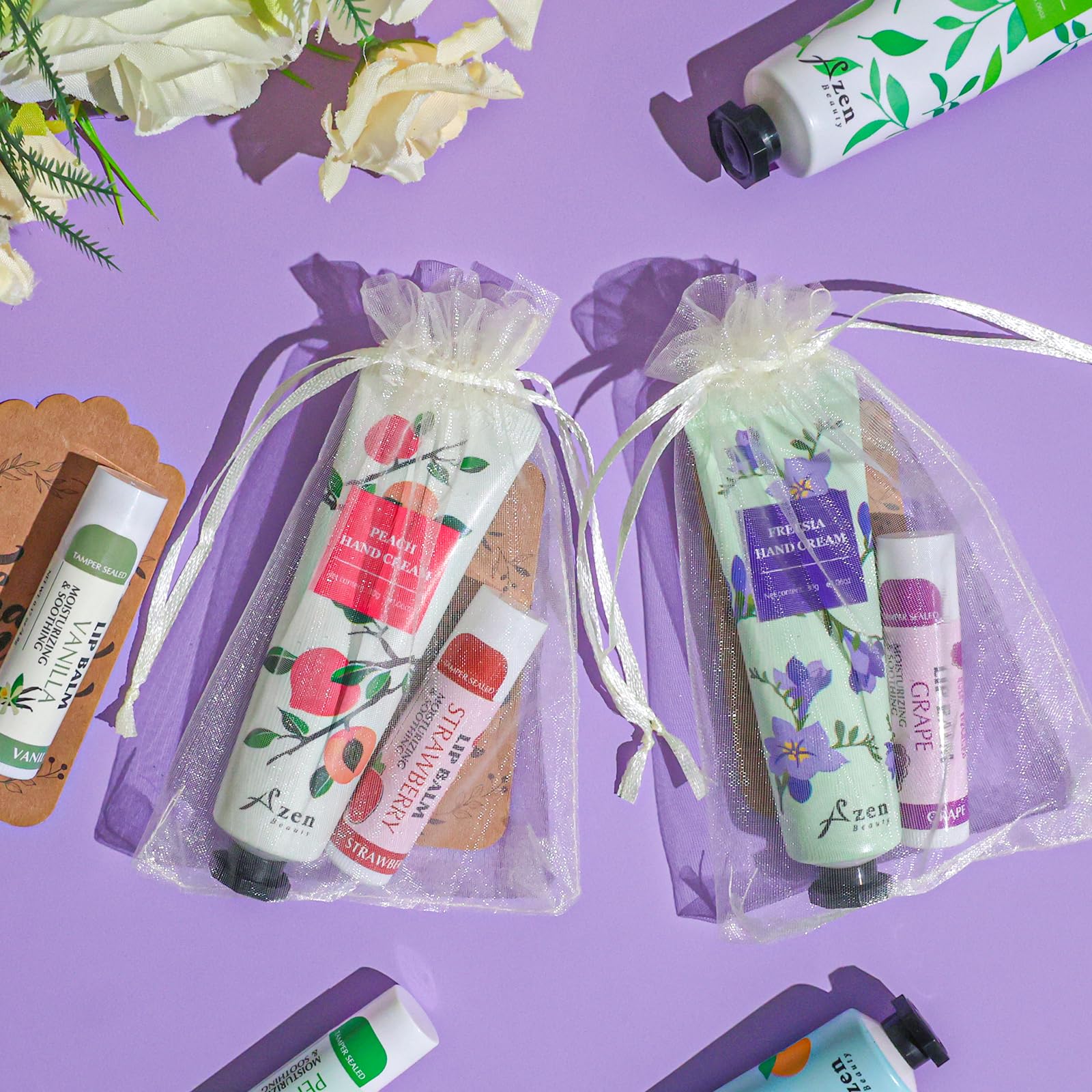 AZEN sachets organza blancs pour emballage élégant