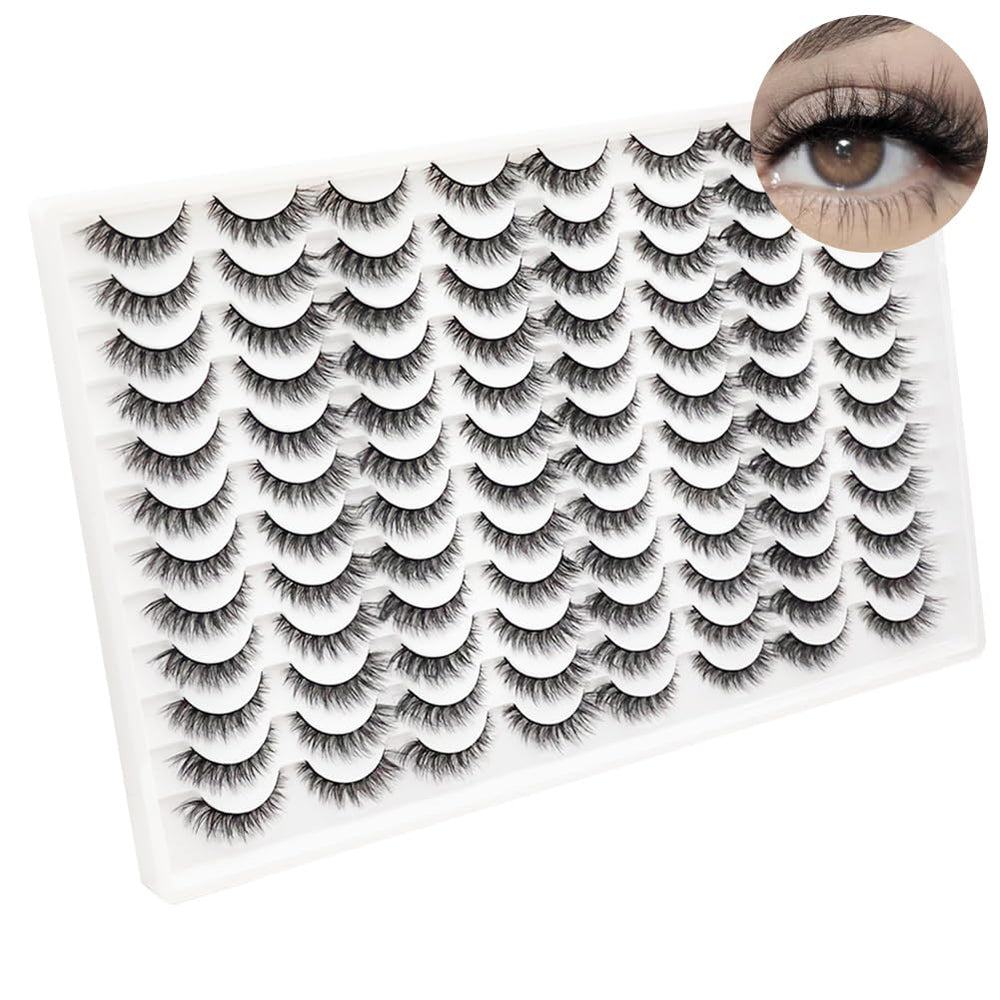 Cils Azenlo faux mink 14 mm, 48 paires pour un regard naturel et dense.