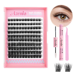 Azenlo kit cils clusters wispy, confort longue durée.