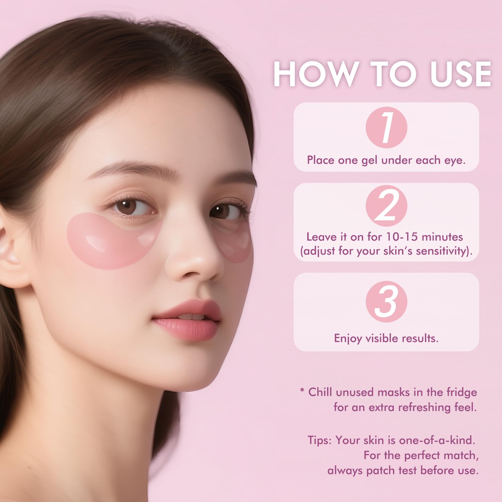 AzLucaky patchs yeux rose hydrogel niacinamide pour éclairer le regard