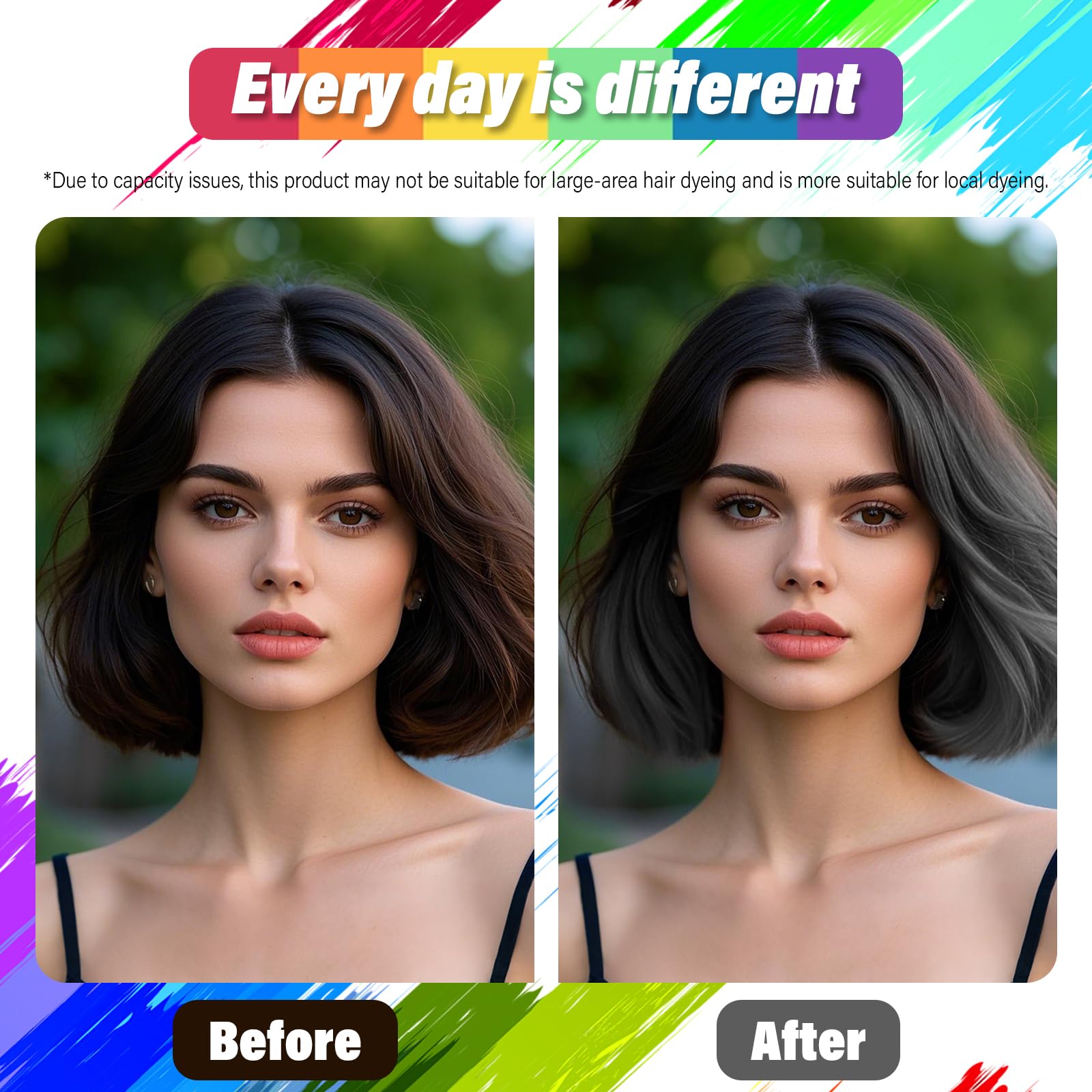 Azonbey aérosol couleur cheveux, rinçage facile à l'eau ou au shampoing.