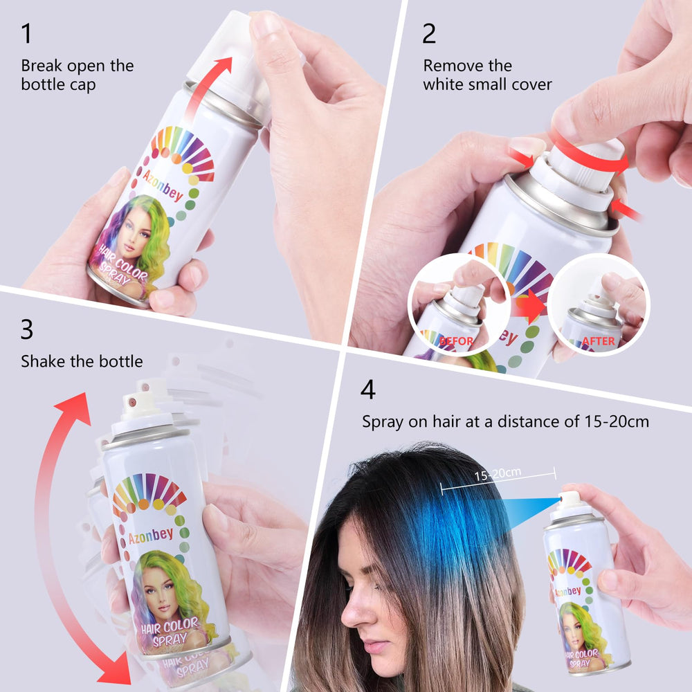 Azonbey teinture coiffure lavable à l'eau ou au shampoing facilement.