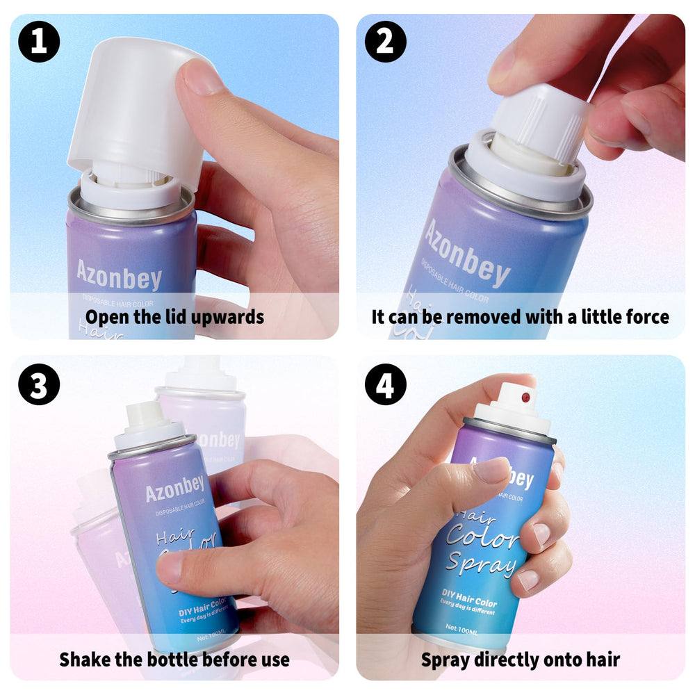 Azonbey, idéal pour cosplay et fêtes, colorations éphémères faciles à appliquer.