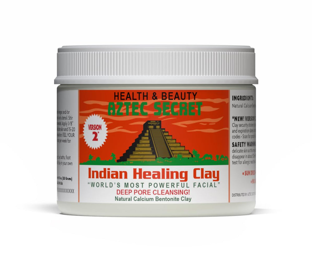 Aztec Secret Argile Indienne Bocal 10 onces : purifie les pores naturellement.