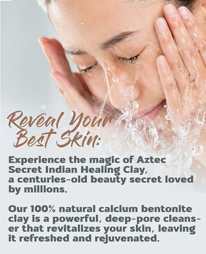 Aztec Secret Argile Indienne – masque visage en cours d’application, soin purifiant.