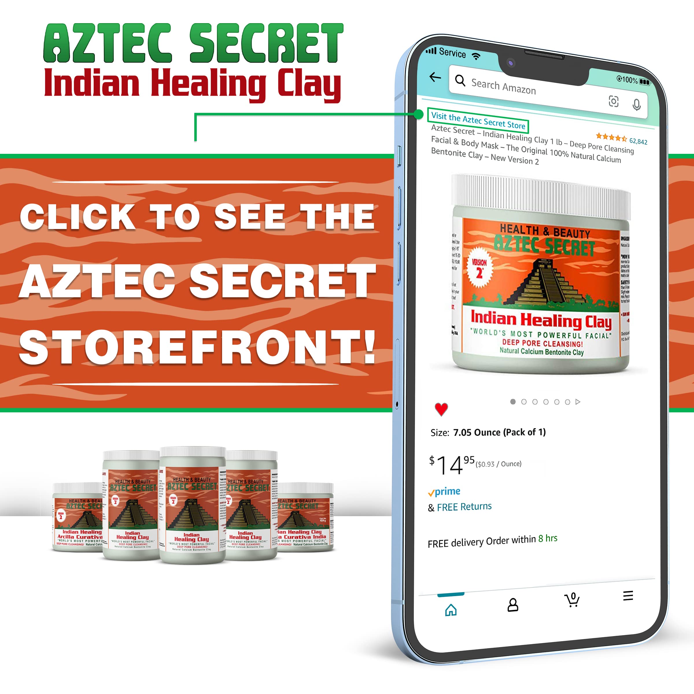 Aztec Secret Argile Indienne – test cutané préalable recommandé avant utilisation.