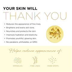 Azure Cosmetics 24K gold and caviar ingredients highlight nourishing components.