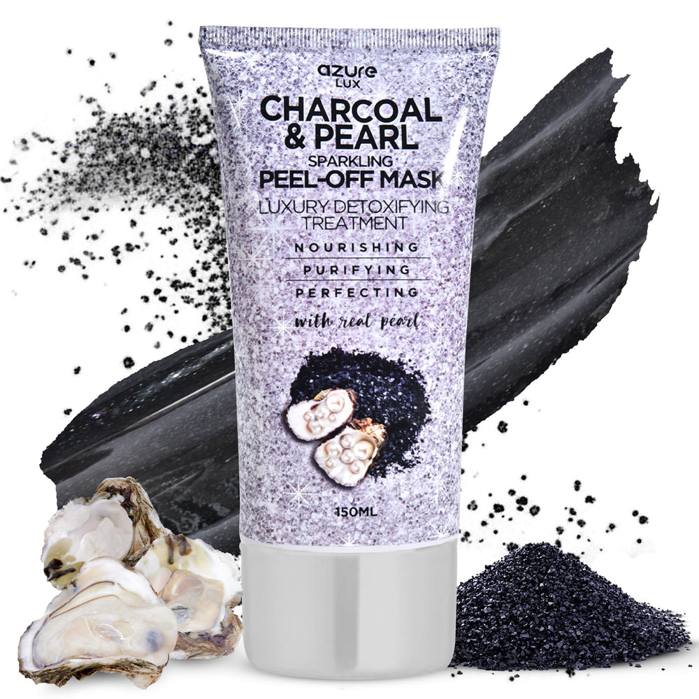 Azure Cosmetics Charbon-Perle Peel-Off : purifie les pores et laisse la peau lumineuse.