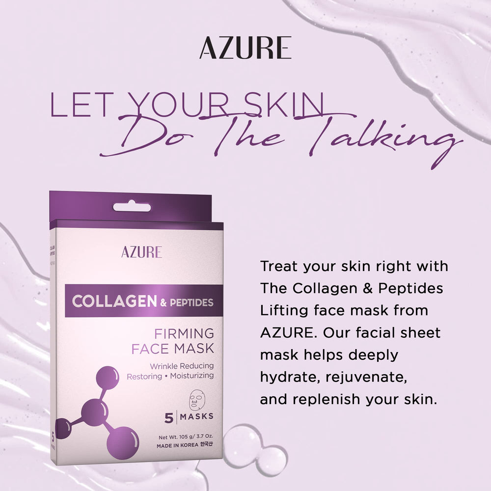Azure Cosmetics Masque papier hydratation rapide pour peau tonifiée et lumineuse.