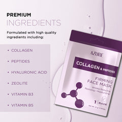 Azure Cosmetics Masque papier visage lissage satinée pour peau plus uniforme.