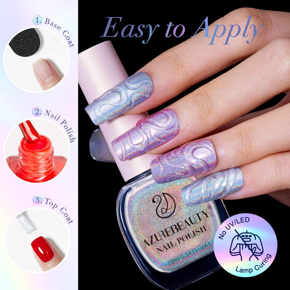 AZUREBEAUTY vernis argent, fini brillant durable sans lampe nécessaire
