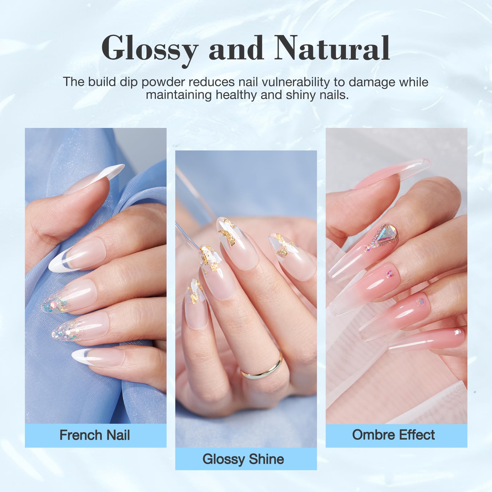AzureBeauty base dip ongles assure une application fluide et solide.