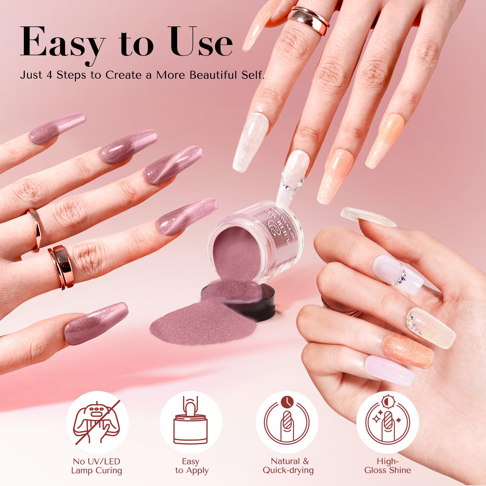 AZUREBEAUTY Dip Powder formule saine calcium vitamines sans parabènes