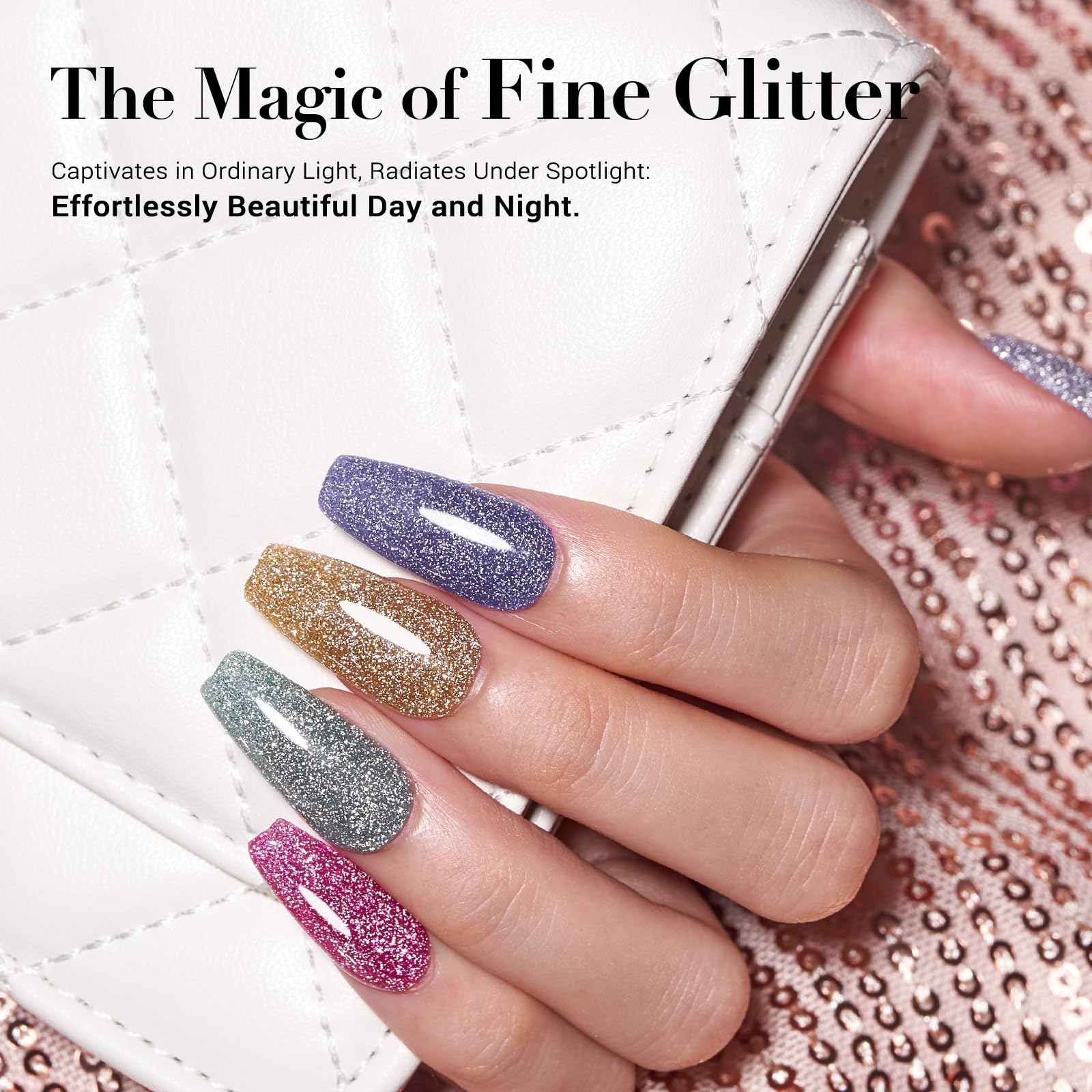 AZUREBEAUTY Poudre Dip argent: fini brillant polyvalent pour tous les looks.