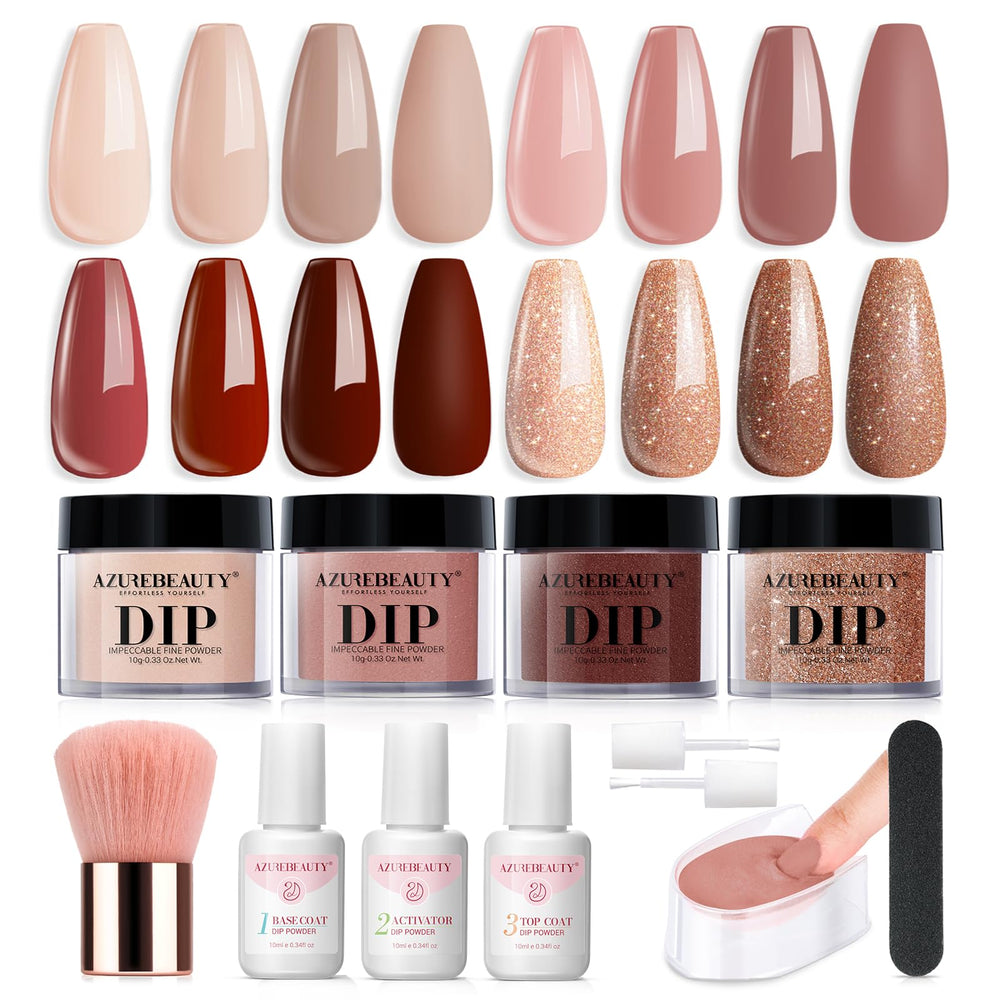 AzureBeauty dip powder kit full setup for at-home manicures and quick nail art