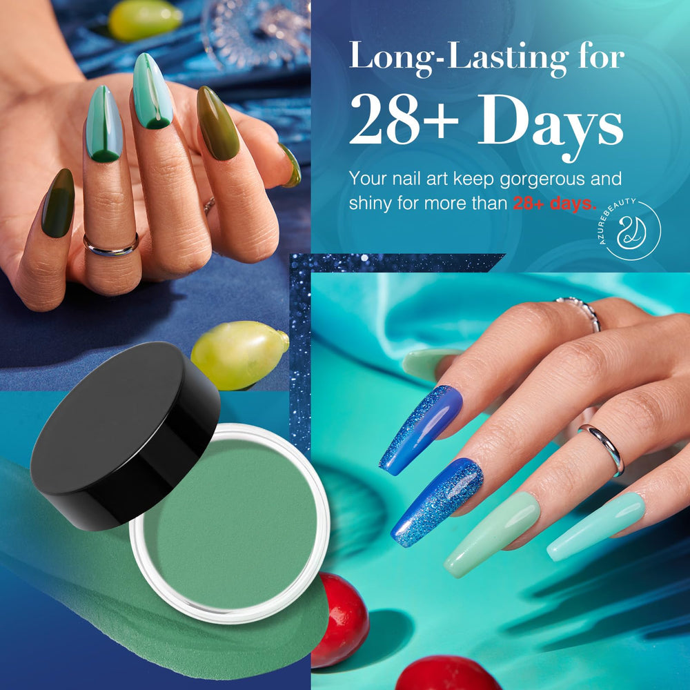 AZUREBEAUTY Dip Powder Nail Set sans lampe, application rapide.