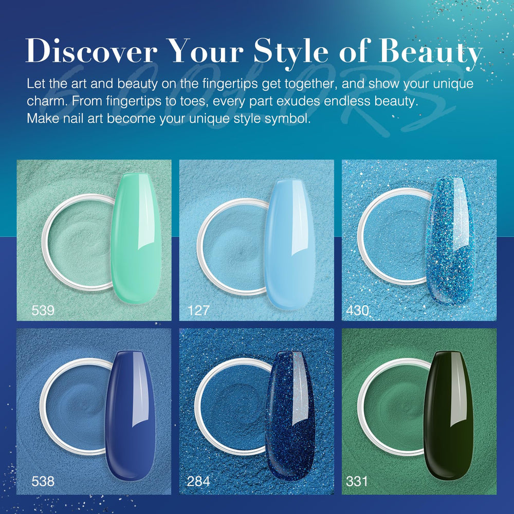 AZUREBEAUTY Dip Powder Nail Set fini lumineux et longue tenue.