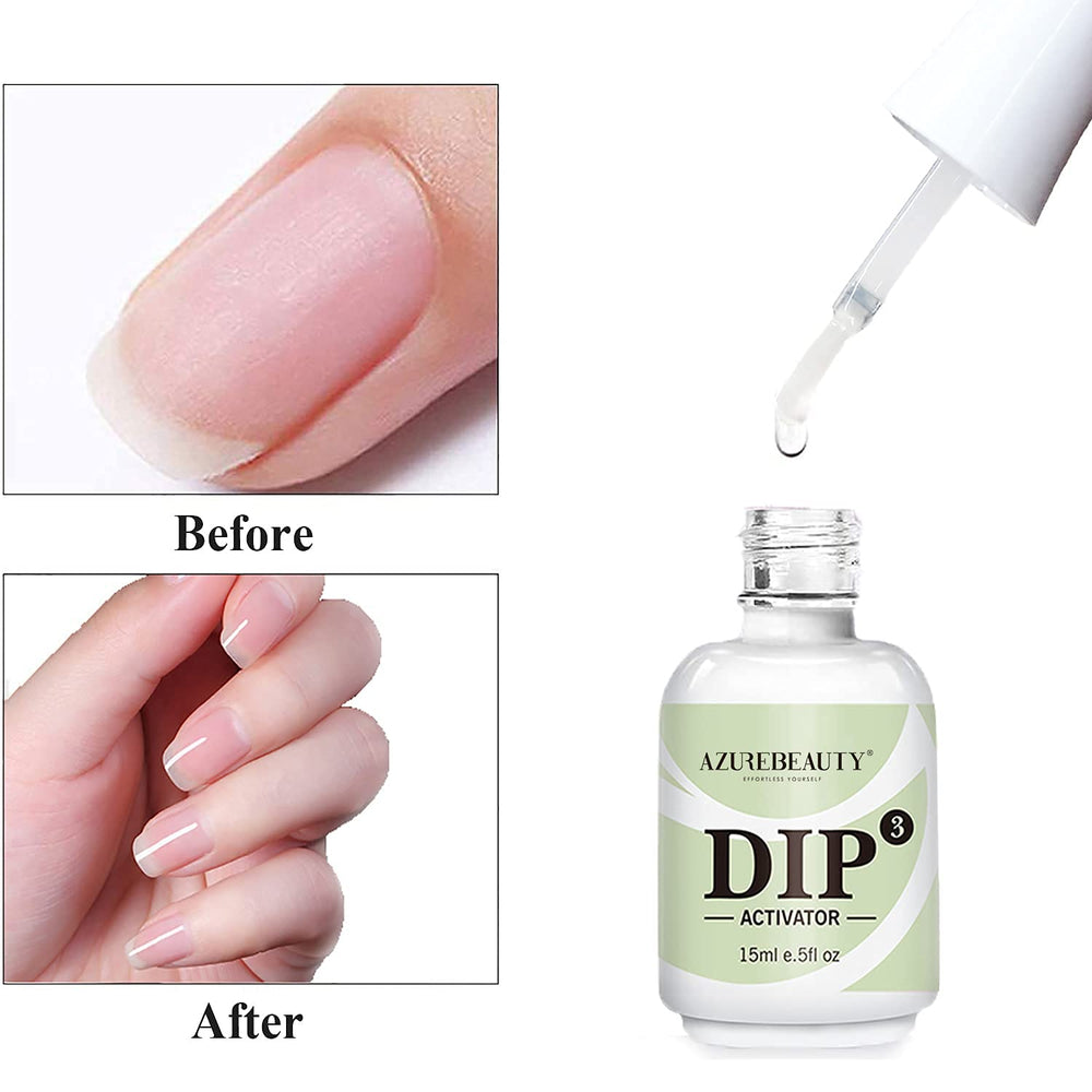 AZUREBEAUTY Emballage activateur dip – contient 15 ml pour pratique à la maison.