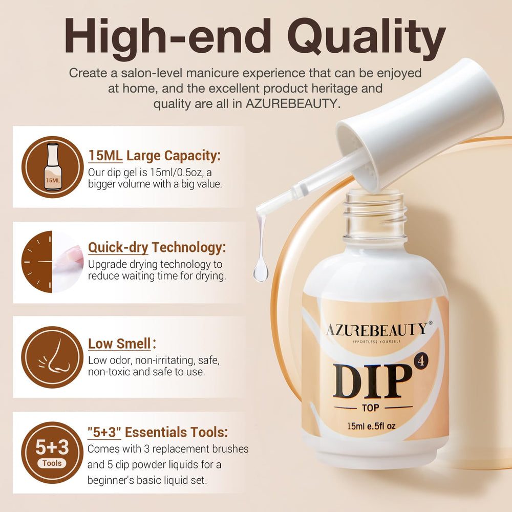 AZUREBEAUTY ensemble-liquide-dip 15ml ensemble complet pour votre manucure.