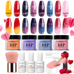 AZUREBEAUTY kit dip changeant affichant des couleurs selon la température.