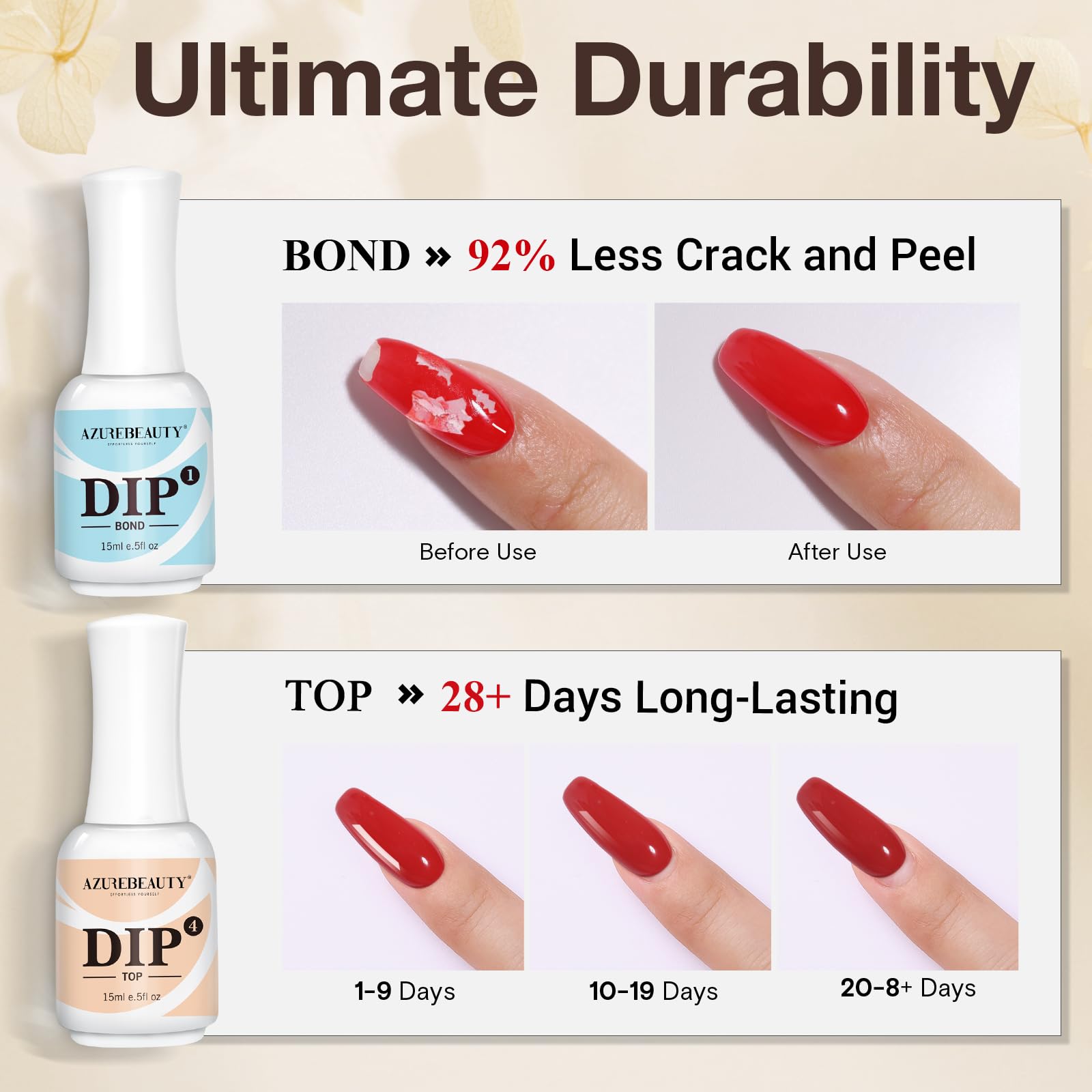 AZUREBEAUTY kit-dip-maison-15ml parfait pour des manucures DIY sans salon.