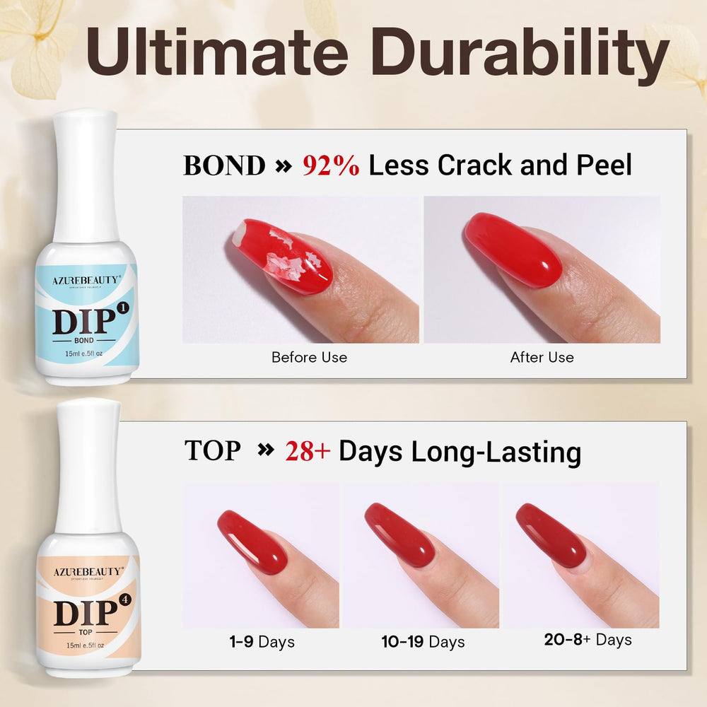 AZUREBEAUTY kit-dip-maison-15ml parfait pour des manucures DIY sans salon.