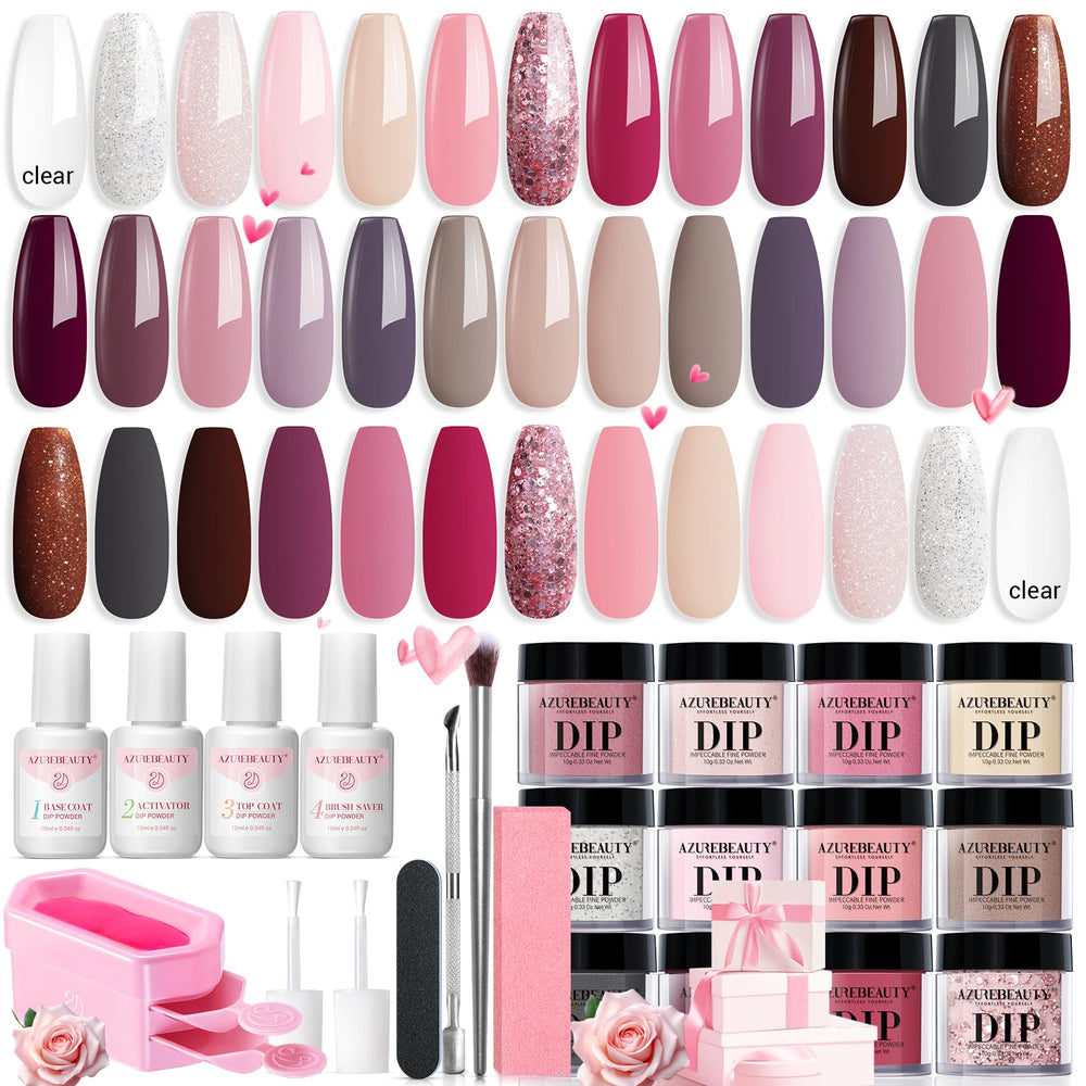 AZUREBEAUTY kit dip-poudre 20 coloris pour varier les styles à domicile.