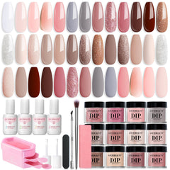 AzureBeauty kit dip poudre 20 couleurs pour créer des ongles personnalisés à domicile.