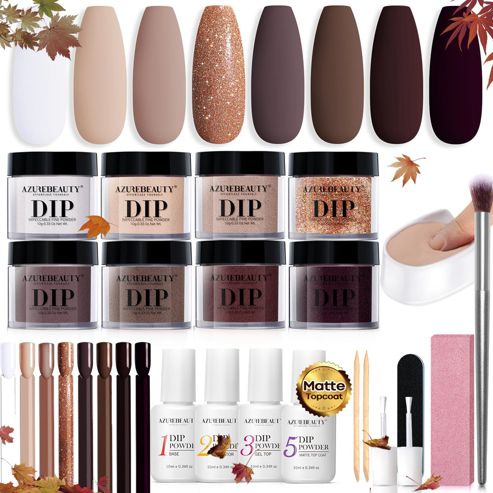 AZUREBEAUTY kit dip poudre démarrage 30pcs ensemble complet pour débuter votre manucure maison