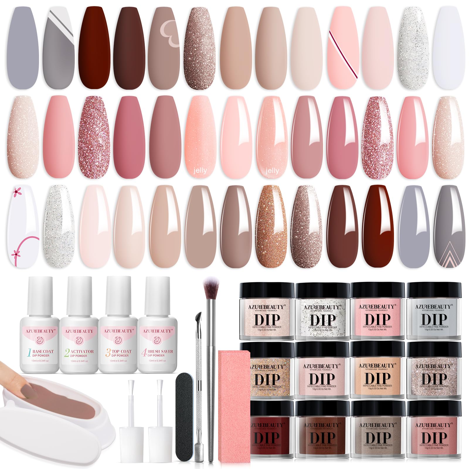 AZUREBEAUTY kit-dip-poudre-ensemble: tout le nécessaire pour une manucure maison précise et facile.