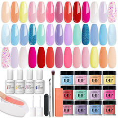 AzureBeauty kit poudre d immersion: 20 couleurs pour des ongles créatifs et variés.