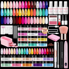 AZUREBEAUTY kit poudre dip 24 couleurs pour ongles, palette variée et éclatante