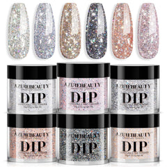 AZUREBEAUTY Kit Poudre Dip : six couleurs éclatantes pour toutes les occasions.