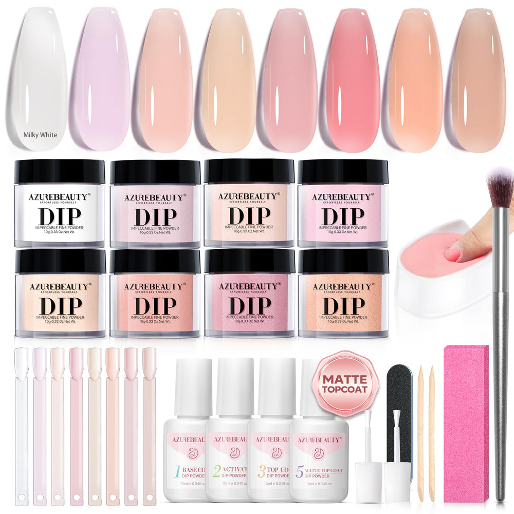AzureBeauty kit dip poudres et ensemble prêt pour démarrer une manucure maison rapide
